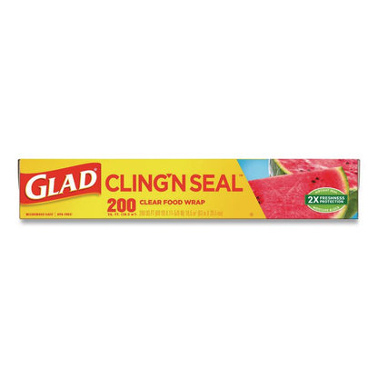 Cling'N Seal Plastic Food Wrap, 200 sq ft, 12 Rolls/Carton