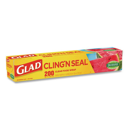 Cling'N Seal Plastic Food Wrap, 200 sq ft, 12 Rolls/Carton