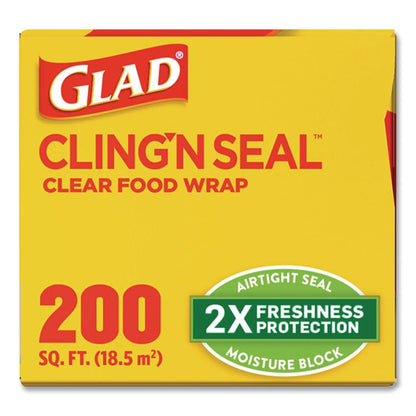 Cling'N Seal Plastic Food Wrap, 200 sq ft, 12 Rolls/Carton