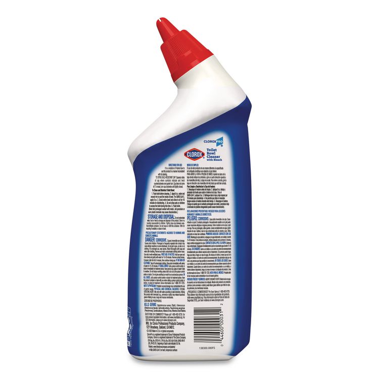 Clorox Pro Toilet Bowl Cleaner with Bleach, Fresh Scent, 24 oz Bottle, 12/Carton