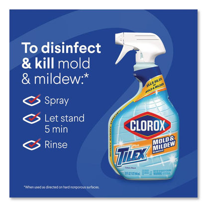 Plus Tilex Mold and Mildew Remover with Bleach, Unscented, 32 oz Spray Bottle, 9/Carton