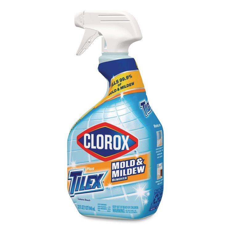 Plus Tilex Mold and Mildew Remover with Bleach, Unscented, 32 oz Spray Bottle, 9/Carton