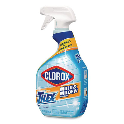 Plus Tilex Mold and Mildew Remover with Bleach, Unscented, 32 oz Spray Bottle, 9/Carton