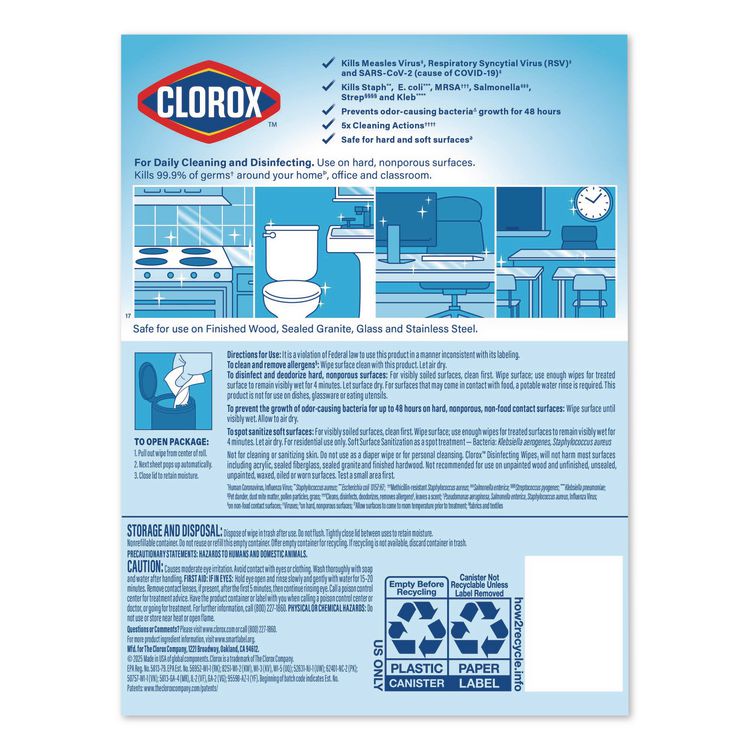 Disinfecting Wipes, Bleach Free Cleaning Wipes, 1-Ply, 7 x 8, Fresh Scent, White, 35/Canister