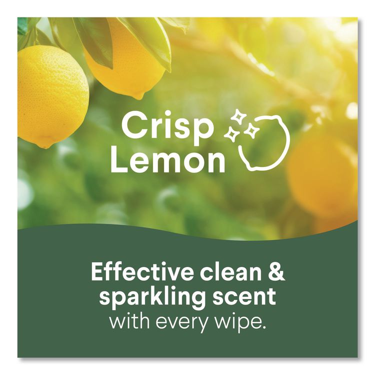 Disinfecting Wipes, Bleach Free Cleaning Wipes, 1-Ply, 7 x 8, Crisp Lemon, White, 35/Canister