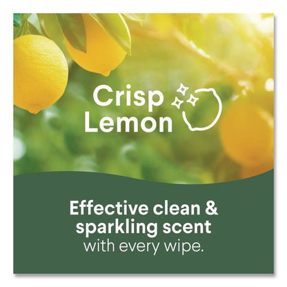 Disinfecting Wipes, Bleach Free Cleaning Wipes, 1-Ply, 7 x 7.75, Crisp Lemon, White, 75/Canister, 6 Canisters/Carton