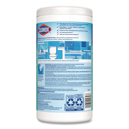 Disinfecting Wipes, Bleach Free Cleaning Wipes, 1-Ply, 7 x 8, Fresh Scent, White, 75/Canister, 6 Canisters/Carton
