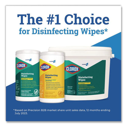 CloroxPro Disinfecting Wipes, 1-Ply, 7 x 8, Lemon Fresh, White, 75/Canister