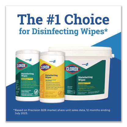 CloroxPro Disinfecting Wipes, 1-Ply, Fresh Scent, 7 x 8, White, 75/Canister, 6 Canisters/Carton