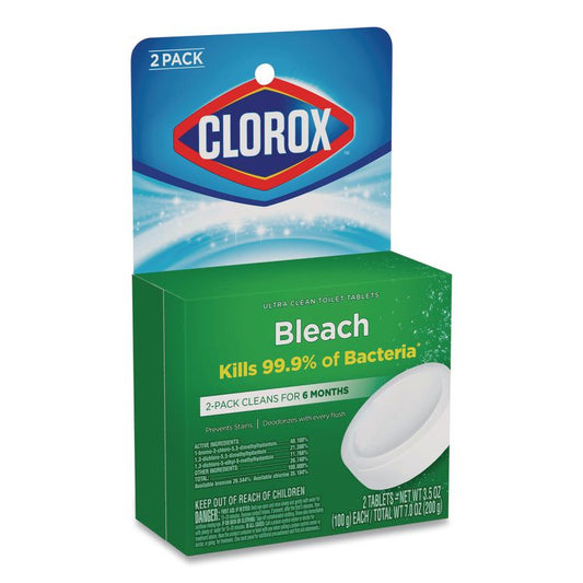 Ultra Clean Toilet Tablets Bleach, 3.5 oz Tablet, 2/Pack, 6 Packs/Carton