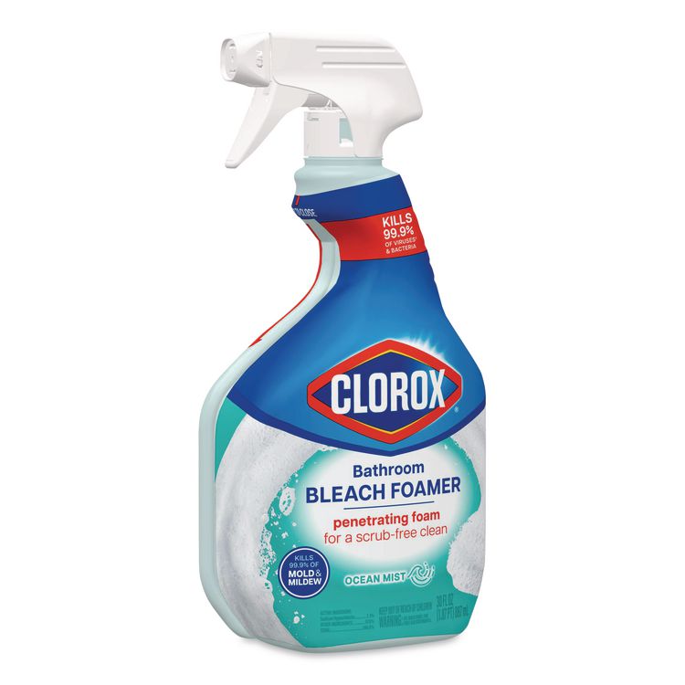 Bathroom Foamer with Bleach, Ocean Mist Scent, 30 oz Spray Bottle, 9/Carton