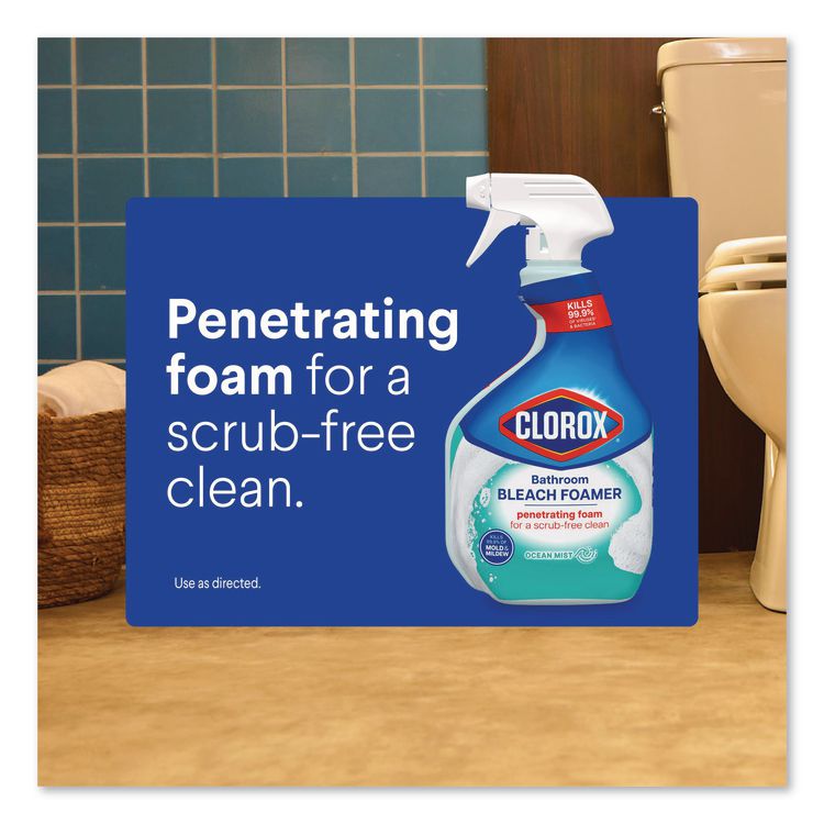 Bathroom Foamer with Bleach, Ocean Mist Scent, 30 oz Spray Bottle, 9/Carton