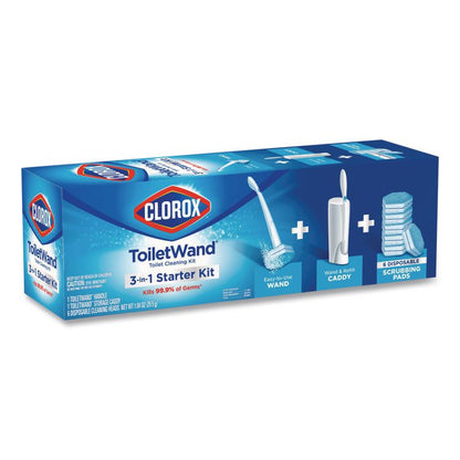 ToiletWand Disposable Toilet Cleaning System: Handle, Caddy and Refills, White