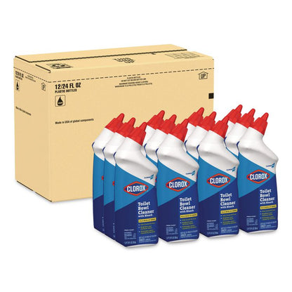 Clorox Pro Toilet Bowl Cleaner with Bleach, Fresh Scent, 24 oz Bottle, 12/Carton