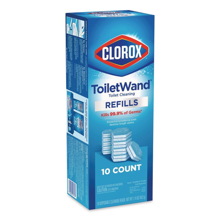 ToiletWand Toilet Cleaning Refills, Toilet Cleaning Scrubbing Pads, Blue/White, 10/Pack, 6 Packs/Carton