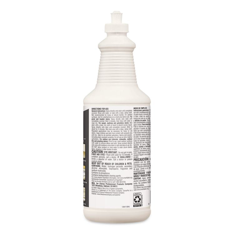 CloroxPro Urine Remover for Stains and Odors, Clean Floral Scent, 32 oz Pull-Top Bottle, 6/Carton