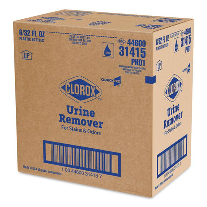 CloroxPro Urine Remover for Stains and Odors, Clean Floral Scent, 32 oz Pull-Top Bottle, 6/Carton
