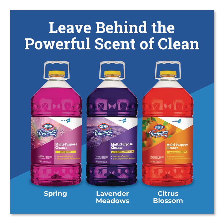 CloroxPro Fraganzia Multi-Purpose Cleaner, Spring Scent, 175 oz Bottle, 3/Carton