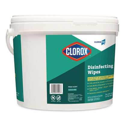 CloroxPro Disinfecting Wipes, 1-Ply, 7 x 8, Fresh Scent, White, 700 Wipes/Bucket