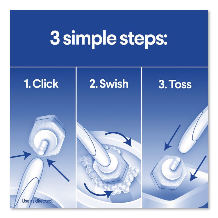 ToiletWand Toilet Cleaning Refills, Toilet Cleaning Scrubbing Pads, Blue/White, 10/Pack, 6 Packs/Carton