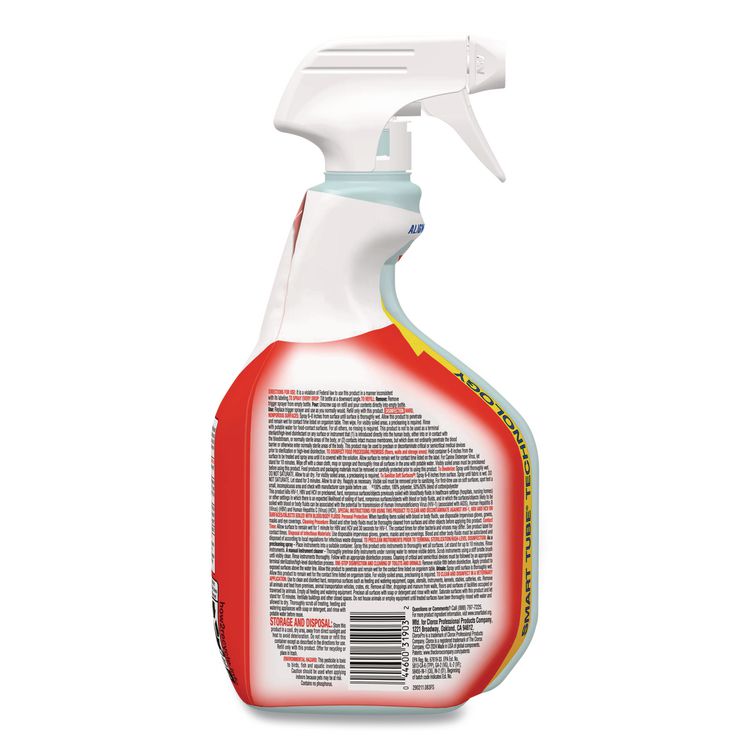 CloroxPro Disinfecting Bio Stain and Odor Remover, Fragranced, 32 oz Spray Bottle, 9/Carton