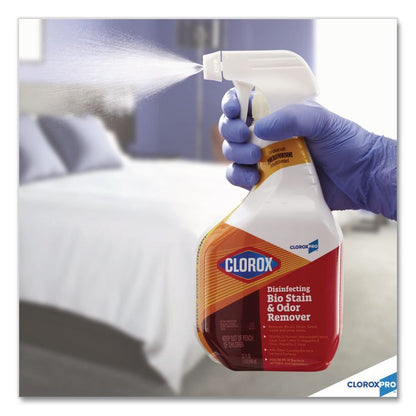 CloroxPro Disinfecting Bio Stain and Odor Remover, Fragranced, 32 oz Spray Bottle, 9/Carton
