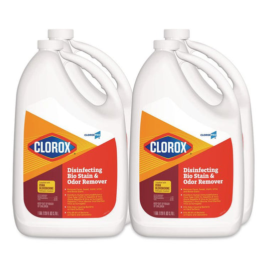 CloroxPro Disinfecting Bio Stain and Odor Remover, Fragranced, 128 oz Refill Bottle (Each)