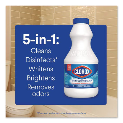 Concentrated Regular Disinfecting Bleach, Unscented, 24 oz Bottle, 12/Carton