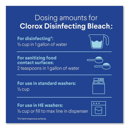 Concentrated Regular Disinfecting Bleach, Unscented, 24 oz Bottle, 12/Carton