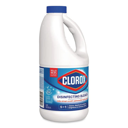 Concentrated Regular Disinfecting Bleach, Unscented, 43 oz Bottle, 6/Carton