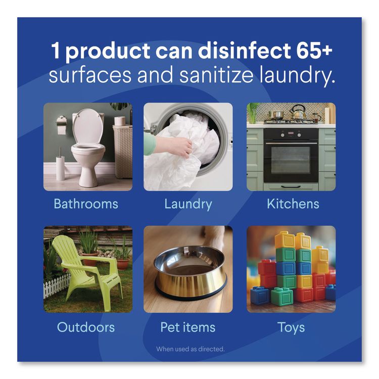 Concentrated Regular Disinfecting Bleach, Unscented, 43 oz Bottle, 6/Carton