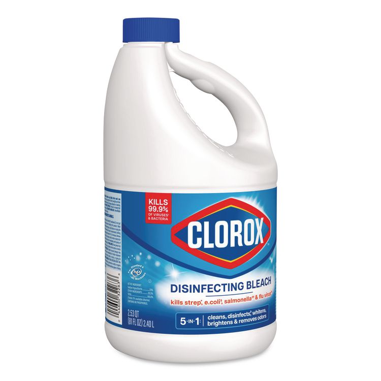 Concentrated Regular Disinfecting Bleach, Unscented, 81 oz Bottle, 6/Carton