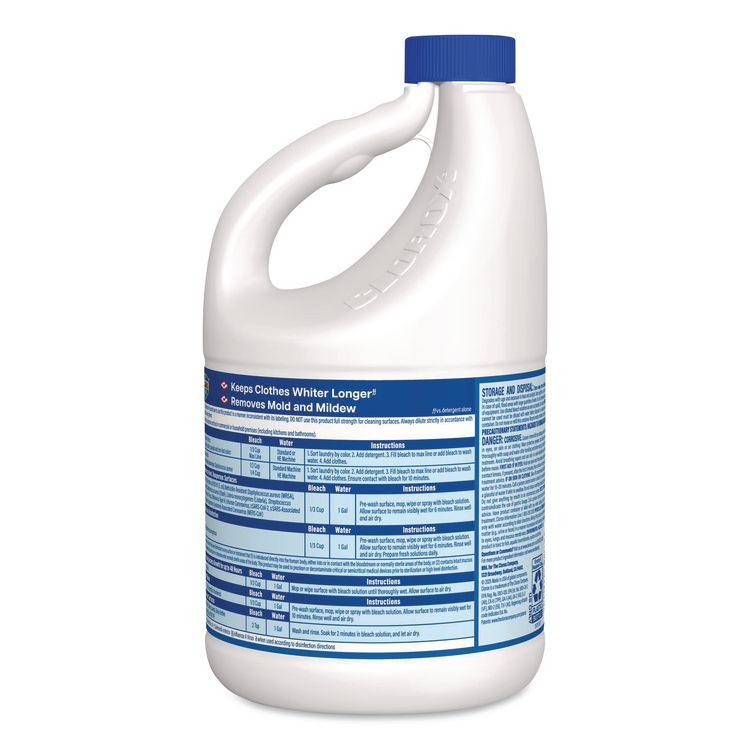 Concentrated Regular Disinfecting Bleach, Unscented, 81 oz Bottle, 6/Carton