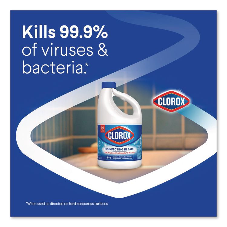 Concentrated Regular Disinfecting Bleach, Unscented, 81 oz Bottle, 6/Carton