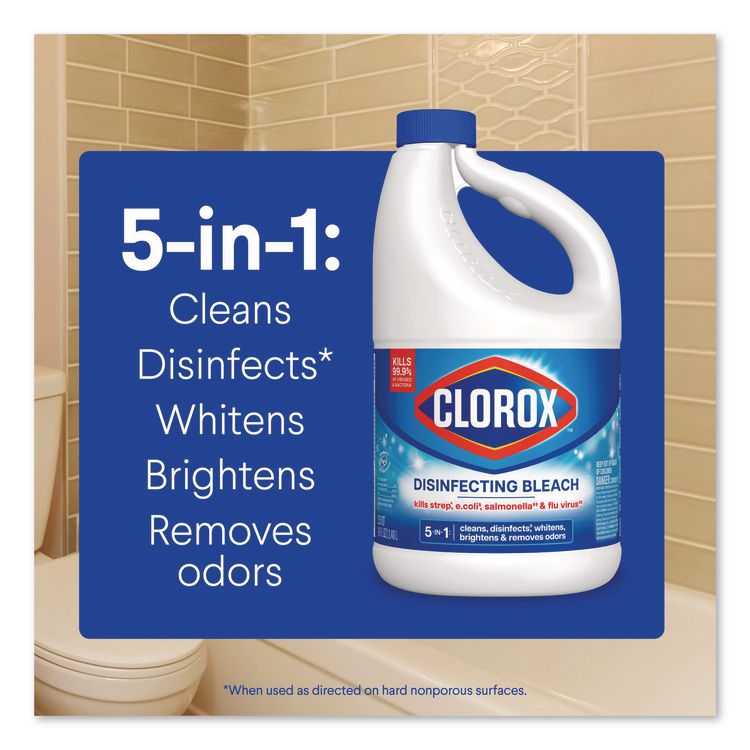 Concentrated Regular Disinfecting Bleach, Unscented, 81 oz Bottle, 6/Carton