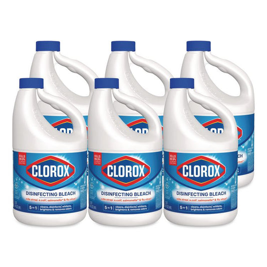 Concentrated Regular Disinfecting Bleach, Unscented, 81 oz Bottle, 6/Carton