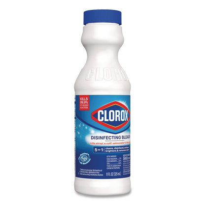Concentrated Regular Disinfecting Bleach, Unscented, 11 oz Bottle, 28/Carton