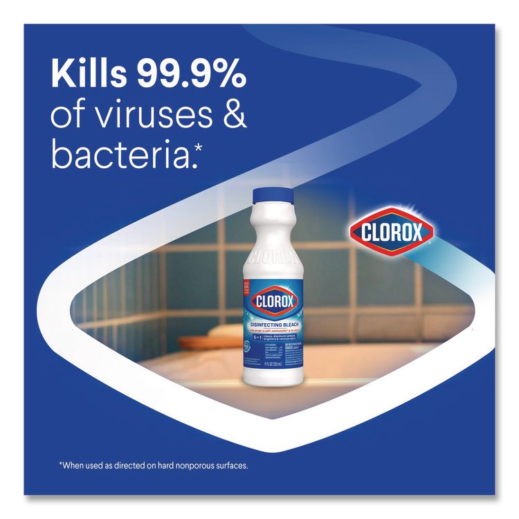Concentrated Regular Disinfecting Bleach, Unscented, 11 oz Bottle, 28/Carton