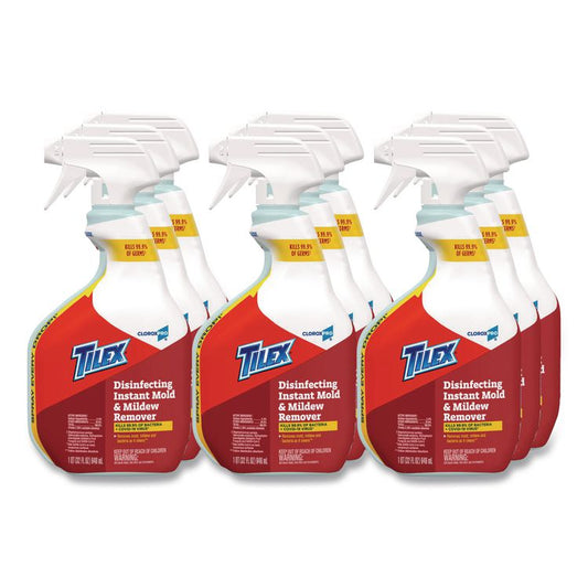 CloroxPro Disinfecting Instant Mold and Mildew Remover, Unscented, 32 oz Smart Tube Spray, 9/Carton