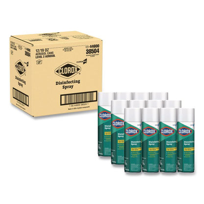 CloroxPro Disinfecting Spray, Fresh Scent, 19 oz Aerosol Spray, 12/Carton