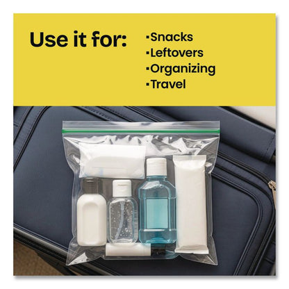 Zipper Food Storage Plastic Bags, Freezer Bags, Quart Size, 7.75 x 8.44, Clear, 20 Bags/Box, 12 Boxes/Carton
