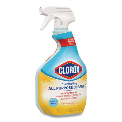 Disinfecting All Purpose Cleaner Spray, Crisp Lemon Scent, 32 oz Bottle, 9/Carton