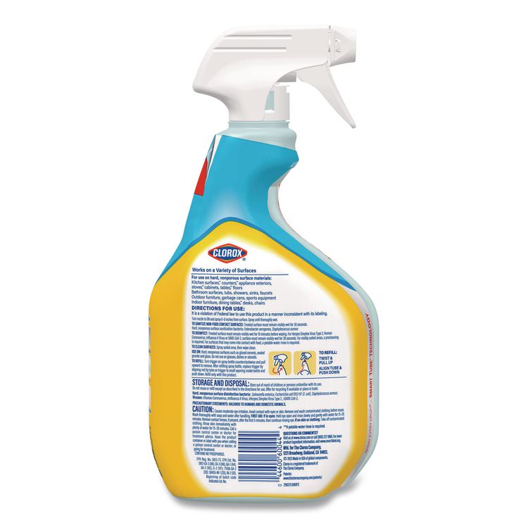 Disinfecting All Purpose Cleaner Spray, Crisp Lemon Scent, 32 oz Bottle, 9/Carton