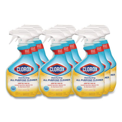 Disinfecting All Purpose Cleaner Spray, Crisp Lemon Scent, 32 oz Bottle, 9/Carton