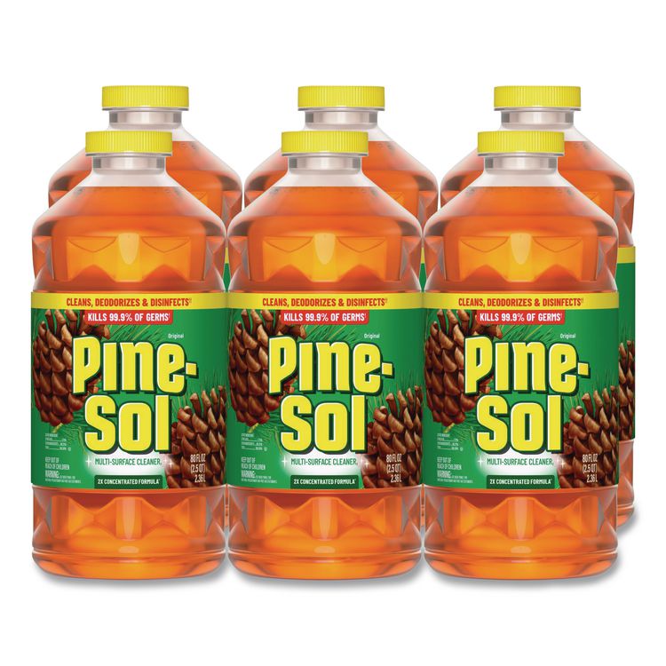 Multi-Surface Cleaner Disinfectant Concentrated, Pine Scent, 80 oz Bottle, 6/Carton