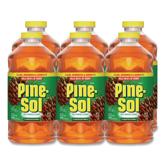 Multi-Surface Cleaner Disinfectant Concentrated, Pine Scent, 80 oz Bottle, 6/Carton