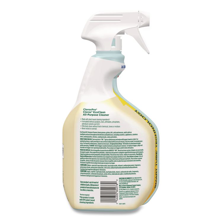 Clorox Pro EcoClean All-Purpose Cleaner, Unscented, 32 oz Spray Bottle, 9/Carton