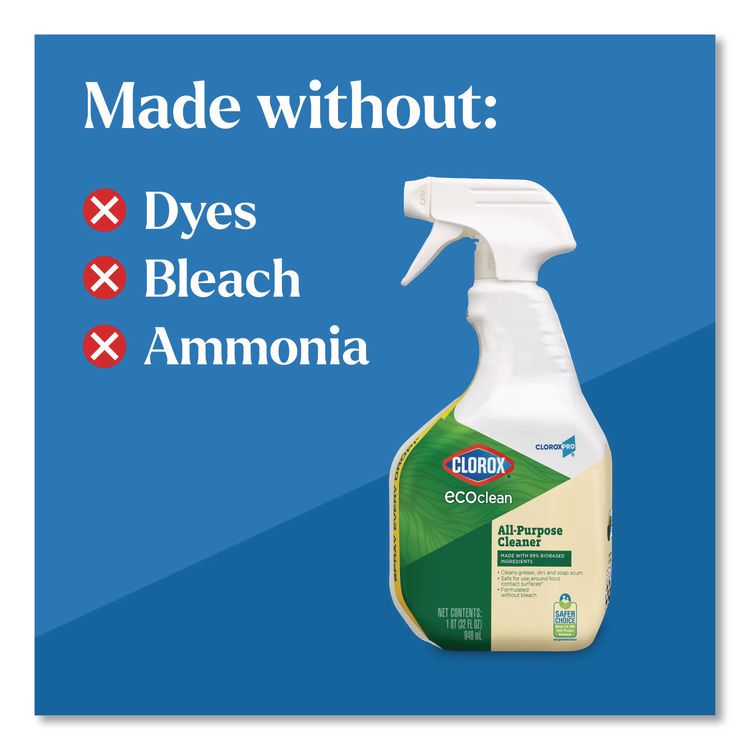 Clorox Pro EcoClean All-Purpose Cleaner, Unscented, 32 oz Spray Bottle, 9/Carton