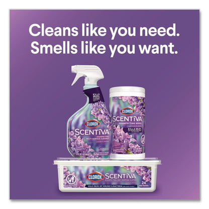Scentiva Disinfecting Multi-Surface Cleaner, Bleach Free, Lavender and Jasmine Scent, 32 oz Spray Bottle, 9/Carton