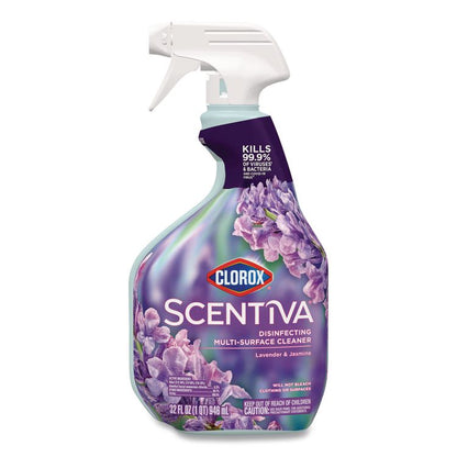Scentiva Disinfecting Multi-Surface Cleaner, Bleach Free, Lavender and Jasmine Scent, 32 oz Spray Bottle